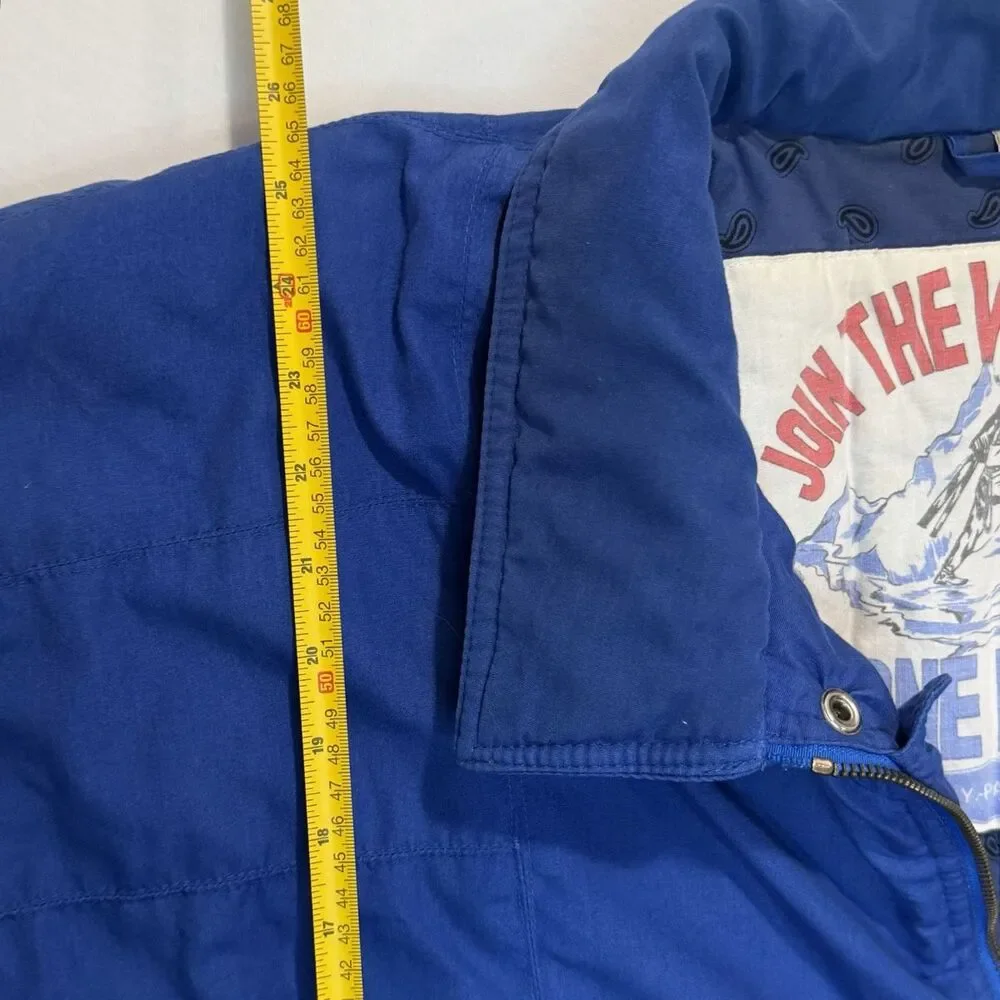 Vintage 80s Blue Stone Ridge N.Y. Paris Bomber Ski Jacket Sz XL Join The Winners